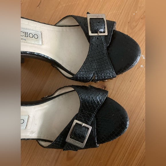 Jimmy Choo black platform buckle sandals - Picture 2 of 9